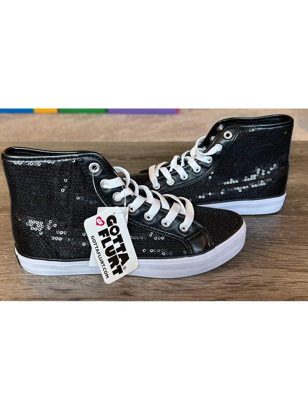 Gotta Flurt Black Sequin High Top Sneakers – Women’s Size 6 – New With Tags